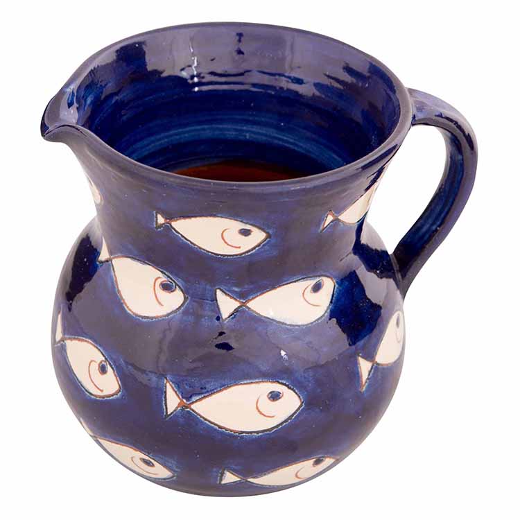 Jug Blue/White Fish (Assorted) Divine Distribution